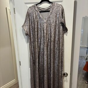 Hand-made gala sequin maxi dress